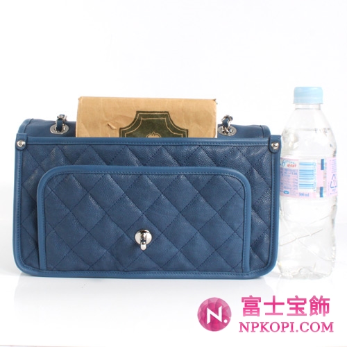 シャネル CHANEL マトラッセライン ソフトキャビアスキン ショルダーバッグ ブルー＆シルバー A66801AAAZQ 【2012年新作】